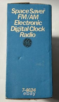 Radio-réveil électronique numérique FM/AM Vintage GE 7-4624 Space Saver NIB SCELLÉ