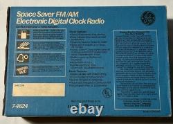 Radio-réveil électronique numérique FM/AM Vintage GE 7-4624 Space Saver NIB SCELLÉ