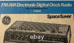 Radio-réveil électronique numérique FM/AM Vintage GE 7-4624 Space Saver NIB SCELLÉ