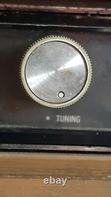 Radio stéréo de table à état solide Vintage General Electric GE en boîtier en bois fonctionne