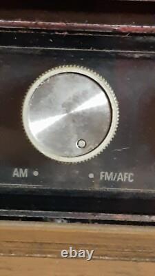 Radio stéréo de table à état solide Vintage General Electric GE en boîtier en bois fonctionne