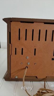 Radio stéréo de table à état solide Vintage General Electric GE en boîtier en bois fonctionne