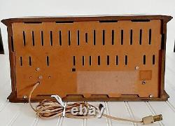 Radio stéréo de table à état solide Vintage General Electric GE en boîtier en bois fonctionne