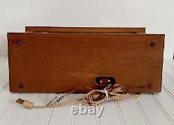 Radio stéréo de table à état solide Vintage General Electric GE en boîtier en bois fonctionne