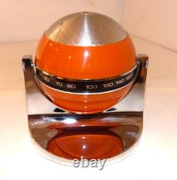 Radio transistor vintage GE Orbiter époque spatiale années 1970 orange MCM Orb Radio