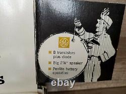 Radio transistor vintage General Electric Ge Great Eight/boîte/étui en cuir