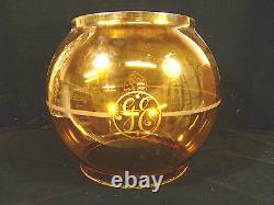 Rare Et Beau Grand Antique Ge Général Électrique Amber Light Globe Vers 1895