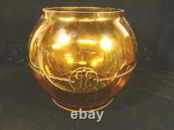 Rare Et Beau Grand Antique Ge Général Électrique Amber Light Globe Vers 1895