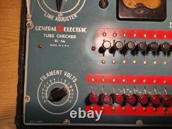 Rare Général Électrique GE Vintage Vérificateur de Tubes Modèle TC-3A Testeur de Tubes - S'allume