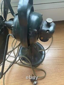 Rares Anciens Oscillats Électriques Generaux Vintage! Desk Fan Army Green Works