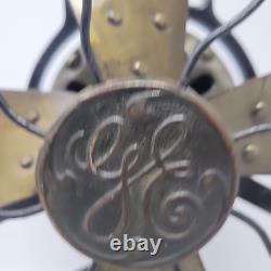 Restauration prête d'un ancien ventilateur à oscillation en laiton GENERAL ELECTRIC de 13 pouces