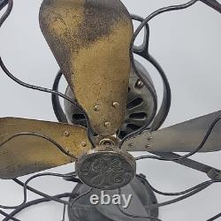 Restauration prête d'un ancien ventilateur à oscillation en laiton GENERAL ELECTRIC de 13 pouces
