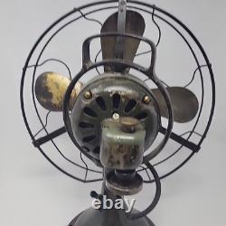 Restauration prête d'un ancien ventilateur à oscillation en laiton GENERAL ELECTRIC de 13 pouces