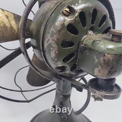 Restauration prête d'un ancien ventilateur à oscillation en laiton GENERAL ELECTRIC de 13 pouces