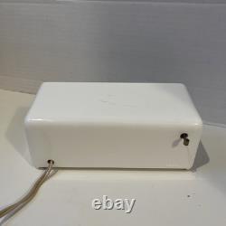 Réveil à roulettes vintage GE General Electric Modèle 8125A Blanc Fonctionnel