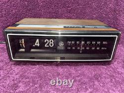 Réveil radio à flip vintage 1984 General Electric 7-4305F FONCTIONNEL