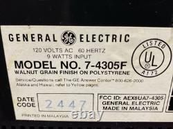 Réveil radio à flip vintage 1984 General Electric 7-4305F FONCTIONNEL