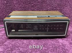Réveil radio à flip vintage 1984 General Electric 7-4305F FONCTIONNEL