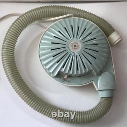 Sèche-cheveux portable vintage General Electric à casque souple, bleu aqua, avec mallette de transport