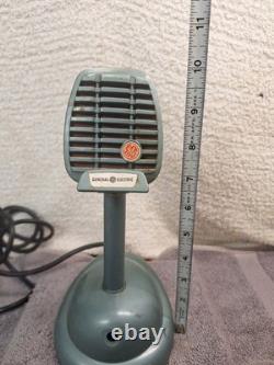 Support de microphone de bureau vintage General Electric GE modèle CR88B bleu Shure Bro S36