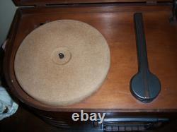 Table de collectionneur de radio à tubes AM avec platine tournante Vtg MCM !