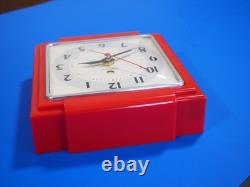 Telechron General Electric 1949-53 2H25 horloge rouge restaurée avec nouveau mouvement GE