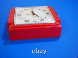 Telechron General Electric 1949-53 2H25 horloge rouge restaurée avec nouveau mouvement GE