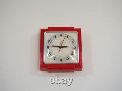 Telechron General Electric 1949-53 2H25 horloge rouge restaurée avec nouveau mouvement GE