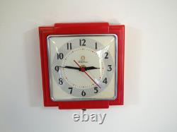 Telechron General Electric 1949-53 2H25 horloge rouge restaurée avec nouveau mouvement GE