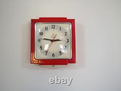 Telechron General Electric 1949-53 2H25 horloge rouge restaurée avec nouveau mouvement GE