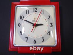 Telechron General Electric 1949-53 2H25 horloge rouge restaurée avec nouveau mouvement GE