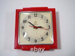 Telechron General Electric 1949-53 2H25 horloge rouge restaurée avec nouveau mouvement GE