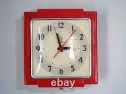 Telechron General Electric 1949-53 2H25 horloge rouge restaurée avec nouveau mouvement GE