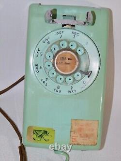 Téléphone mural rotatif turquoise bleu Bell System General Electric 554 A/B