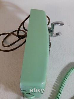 Téléphone mural rotatif turquoise bleu Bell System General Electric 554 A/B