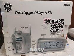 Téléphone sans fil General Electric avec grand écran et identification de l'appelant, modèle rare Vtg New 26995ge3