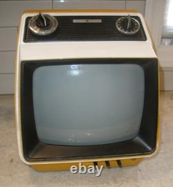 Téléviseur Vintage General Electric Sf1702yl Moutarde (pièces s'allument, son)