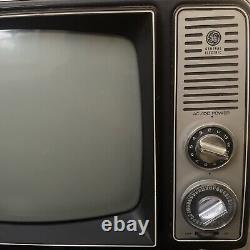 Télévision vintage GE General Electric (1976) TESTÉE S'allume