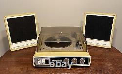 Tourne-disque stéréo Vintage de General Electric, modèle P-3&0A jaune banane