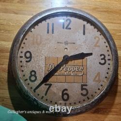 Travaux Vintage Dr Pepper Rare General Electric 10-2-4 horloge publicitaire panneau 15<br/>