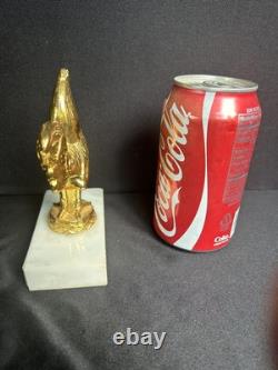 Trophée Vintage GE General Electric LE PRECOCE ATTRAPE LE VER Cock Rooster