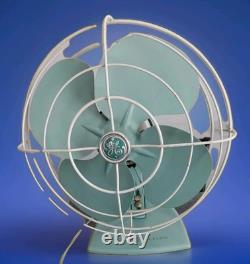 VENTILATEUR OSCILLANT À 2 VITESSES GENERAL ELECTRIC F15S125 COULEUR VERT TEAL FONCTIONNE