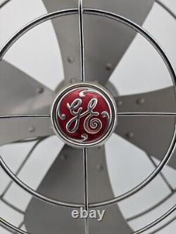 VTG GE General Electric Ventilateur Métallique à 4 Lames Art Déco MCM Fonctionne