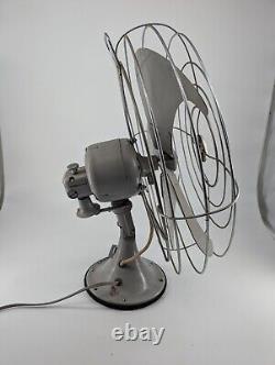 VTG GE General Electric Ventilateur Métallique à 4 Lames Art Déco MCM Fonctionne