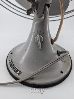 VTG GE General Electric Ventilateur Métallique à 4 Lames Art Déco MCM Fonctionne