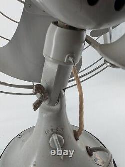 VTG GE General Electric Ventilateur Métallique à 4 Lames Art Déco MCM Fonctionne