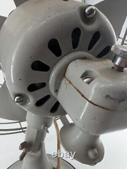 VTG GE General Electric Ventilateur Métallique à 4 Lames Art Déco MCM Fonctionne