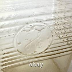Vase à eau en verre clair General Electric GE avec couvercle argenté RARE