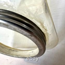 Vase à eau en verre clair General Electric GE avec couvercle argenté RARE