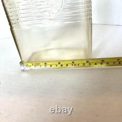 Vase à eau en verre clair General Electric GE avec couvercle argenté RARE